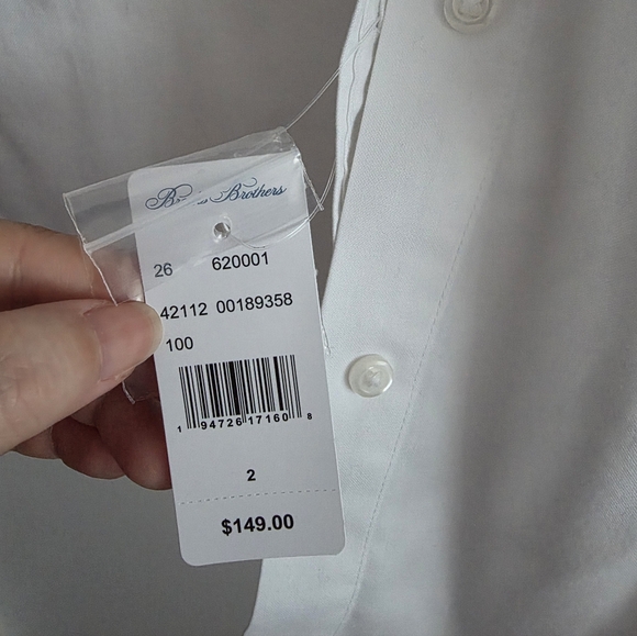 NWT Brooks Brothers White Button Down Shirt 2 - Picture 4 of 4